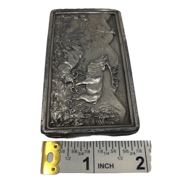 Bergamot Brass Works 1977 Vintage ELK MOOSE Belt Buckle USA Made Hunter - Picture 12 of 12